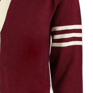 High Quality School <b>Cardigan</b> Sweater Wool/Acrylic V-neck <b>Thick</b> College Apparel Unisex Fit Custom OEM Service Blank Knit - Product Image 4