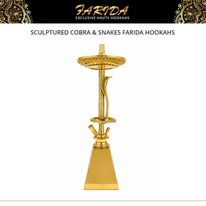 Chicha Farida de Luxe de Qualité Supérieure, Design Attrayant, en Laiton Massif Sculpté Cobra et Serpents, Chichas de Table Farida - Product Image 3