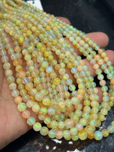 Collier de perles rondes lisses en opale d'Éthiopie naturelle AAA, de 4,5 mm à 7 mm, pour la fabrication de bijoux en opale précieuse, vente en gros, export, approvisionnement en vrac - Product Image 2