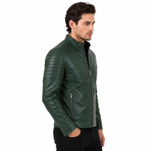 Chaqueta de cuero duradera para hombre con comodidad premium, detalles elegantes, un acabado refinado y un atractivo de moda atemporal para uso casual. - Product Image 4