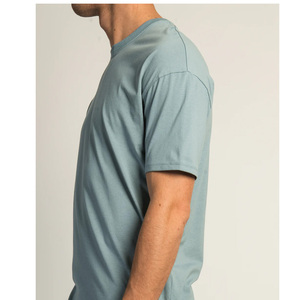 <b>High</b> Quality Men's Casual <b>T</b>-<b>Shirt</b> 100% Cotton Regular Fit O-<b>Neck</b> Collar Breathable Quick Dry Short Sleeve Drop Shoulder Custom - Product Image 6