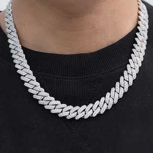 Premium Cuban Link Necklace for Men with Lab Grown Diamond Style Brilliant Hip Hop Fashion Jewelry for Modern Streetwear Looks - Product Image 5