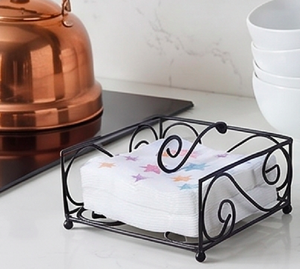 Porta Servilletas de Hierro Puro con Acabado en Polvo Negro, Perfecto para Hoteles y una Elegante Organización de Mesa - Product Image 4