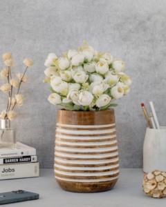 Porte-ustensiles en bois fait main personnalisé, minimaliste, blanc, pour cuisine, style bohème, organisateur de spatules, vente en gros - Product Image 5