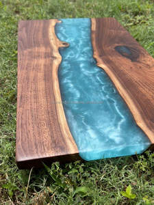 Acacia <b>Wooden</b> Charcuterie Board Resin Inlay Handmade Lacquered Eco-Friendly Food Safe Heavy Duty 1.5cm Thick Rectangle Shape - Product Image 3