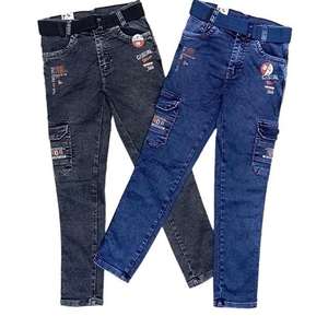 Jeans en denim tissé pour garçons, coupe confortable, tissu respirant, pantalon décontracté pleine longueur pour enfants, tenue quotidienne, vêtements scolaires - Product Image 3