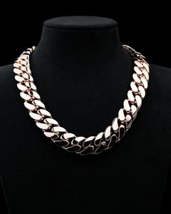 Collar de Cadena Cubana Miami Iced Out, Chapado en Rodio, con Diamantes de Moissanita VVS, Joyería Hip Hop Unisex para Boda y Compromiso - Product Image 3