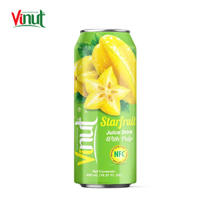 Bebida de Pulpa de Starfruit 490ml NFC Baja en Grasa Alta Pureza Bebida Tropical Vietnam Fábrica OEM ODM Marca Privada Gratis - Product Image 1