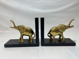 Artistic Decorative Aluminium Bookends Set | Premium Metal <b>Book</b> <b>Holder</b> <b>Stand</b> for Bookshelf, Home Office, Library, Study Desk - Product Image 2