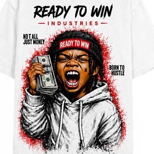 T-shirt homme Ready To Win Industries, style streetwear, manches courtes, imprimé, col rond, coupe classique, 100% coton jersey - Product Image 3
