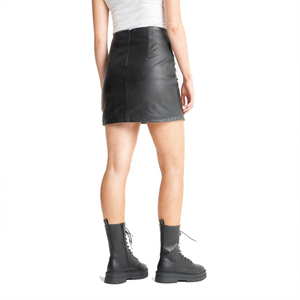 Women's <b>High</b> Waist Faux Leather Mini Pencil Skirt Ruched Shiny Solid Sexy Club Style All Seasons Wear - Product Image 3
