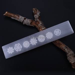 Vente en gros de baguette naturelle en sélénite, symbole spirituel des sept chakras, type Reiki sculpté, type de pierre précieuse agate - Product Image 5