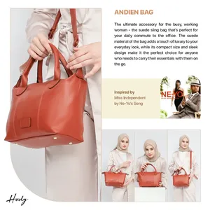 Sac à bandoulière Hody pour femme en cuir microfibre imperméable de 7 pouces, marron, fermeture minimaliste à cadenas, poignée unique, utilisation quotidienne toutes saisons - Product Image 6