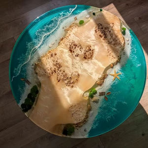 Table de centre de fête en résine à motif végétal Beach Lagoon - Écologique - Product Image 1