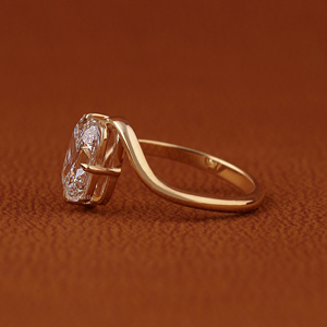 Anillo de Compromiso con Diamante Ovalado Grande, Corte Brillante, VVS2 VS1, Cultivado en Laboratorio, CVD, Oro Sólido de 14K, Anillos de Boda - Product Image 3