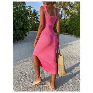 Conjunto de Dos Piezas de Verano para Mujer, Estilo Urbano, Estampado Vintage, Top Corto sin Tirantes, Minifalda con Cordón Ajustable - Product Image 3