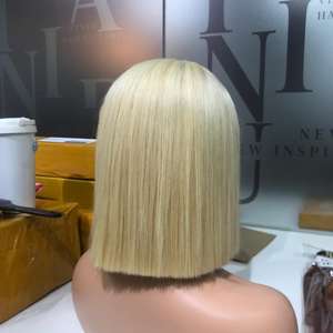 Couleur blonde 12 pouces perruque avec fermeture 6x6 Super Double dessiné cheveux humains vietnamiens de haute qualité - Product Image 2