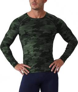 <b>Men's</b> Full Sleeve Sport <b>Compression</b> <b>Shirt</b> Orange Spandex/Polyester 140g Breathable Sublimation Printed Front Logo Quick Dry - Product Image 4