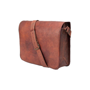 satchel <b>bag</b> leather crossbody structured vintage style laptop compatible <b>work</b> office travel <b>bag</b> for men women professional use - Product Image 3