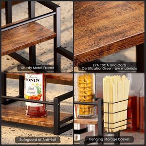 Portabottiglie a 3 Livelli per 12 Bottiglie, Organizzatore per Sciroppi di Caffè con Scaffale Bar per Uso in Cucina - Product Image 6