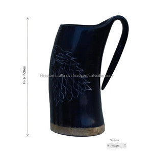 Handcrafted Buffalo Horn <b>Mug</b> Genuine Material Premium Rustic Texture Elegant Design Unique Decorative Gift - Product Image 3