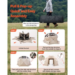 Carpa Gazebo Esférica Plegable de 12x12 pies con 13 Lados, Techo Extraíble y Bolsa de Transporte - Product Image 5