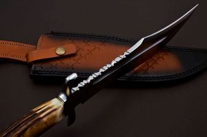 Stainless Steel Zombie <b>Knife</b> With Serrated Drop Point Blade And Bone Handle Thickness Industrial Grade - Product Image 2