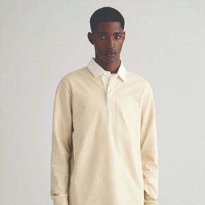 Chemises polo pour hommes, nouvelle tendance de la mode, coton de qualité supérieure, logo personnalisé, couleur beige unie, taille plus, respirantes - Product Image 1
