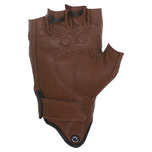 Leather <b>Half</b> Finger Racing Gloves Adjustable Hook And Loop Closure For Riding Outdoor Activities Unisex Anti <b>Slip</b> Protection - Product Image 3