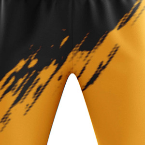 Pantalon de survêtement pour homme noir et jaune à imprimé par sublimation, taille élastique, décontracté, respirant, léger, en lin/coton tricoté, idéal pour le printemps - Product Image 5