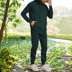 Traje deportivo informal para hombre 2026, con capucha y cordón, de forro polar térmico para fútbol, talla grande, estampado con pedrería, estilo urbano, de peso pesado - Product Image 3