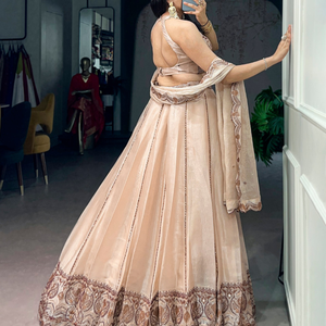 Designer Spider Crush Sequins and Thread Embroidered Lehenga Choli with Dupatta | Wedding Party Wear Festive Lehenga - Product Image 4