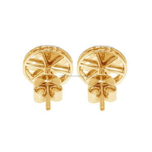 Boucles d'oreilles clous en or massif 10 carats avec diamants naturels taille brillant de 0,57 ct, 2,8 g, style minimaliste de luxe, cadeau pour femme, idéal pour les fêtes - Product Image 4