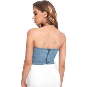 Tops de Mezclilla para Mujer de Alta Calidad, con Diseños Brillantes y Pedrería, Lujosos y Glamurosos, Perfectamente Confeccionados - Product Image 3