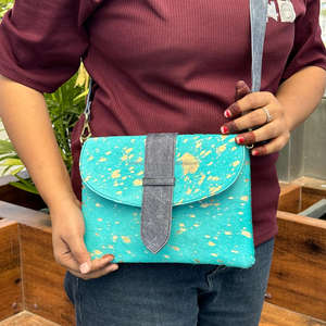 Nuevo diseño 2025, bolso cruzado metálico de pelo de vaca Real de lujo a la moda para mujer, bolso de hombro con correas individuales de cuero genuino - Product Image 2