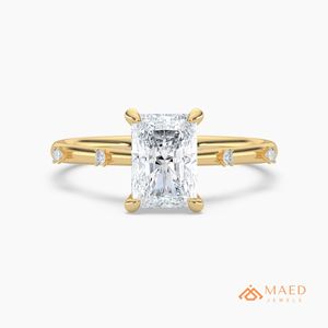 แหวนหมั้นเพชรโมอิสซาไนต์ทรงเรเดียนท์เคลือบทอง 18K เครื่องประดับเจ้าสาวสำหรับผู้หญิง สหรูหราแบบอเมริกัน - Product Image 1