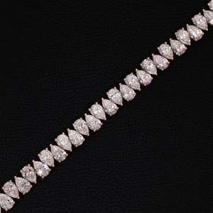 Pear Cut Moissanite Freshwater Pearl Luxury Tennis Bracelet 925 Silver <b>Bangle</b> Rose Gold Plated Claw <b>Set</b> Jewelry Gift - Product Image 2