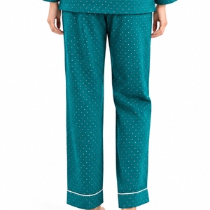 Women’s premium Color Design <b>Sleeping</b> Suit With Button Front Shirt And Matching Trousers <b>Night</b> Clothing Set Collared Pajama Set - Product Image 5