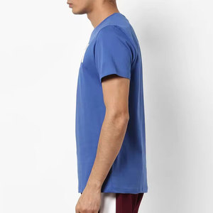 T-shirt bleu à manches courtes pour homme 2026, col rond, coupe classique, en jersey de coton, décontracté, avec logo frontal - Product Image 4