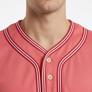 Maillot de baseball personnalisé imprimé sur le devant, maillot sublimé de qualité supérieure avec passepoil, respirant et anti-humidité pour équipes sportives masculines - Product Image 5