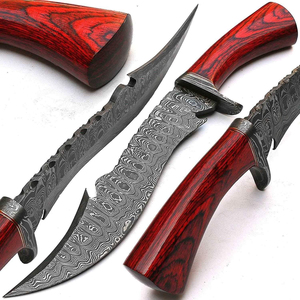 Drop Point Hunting Knife Stainless Steel Blade Wood Handle 0.6mm Thickness Straight Edge Non Adjustable - Product Image 3