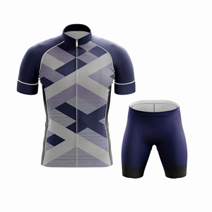 Conjuntos de uniforme de ciclismo de carretera para hombre MTB Wear, licra/poliéster, mangas cortas, jersey de ciclismo con cremallera, conjuntos cortos. - Product Image 1