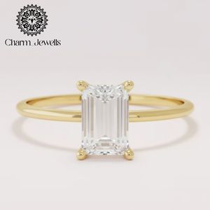 Bague de fiançailles classique pour femme Charm_Jewells en argent avec moissanite taille coussin sertie à griffes, certifiée IGI, 3 grammes - Product Image 1