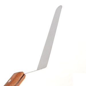 Spatule mini offset en acier inoxydable de qualité alimentaire 22 cm, manche en bois naturel, lame flexible de 0,5 mm, outil de sécurité alimentaire résistant à la rouille - Product Image 4
