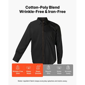 Camicia da Uomo Slim Fit a Maniche Lunghe con Bottoni, Tessuto Morbido Elasticizzato Antipiega, Stile Business Casual - Product Image 4