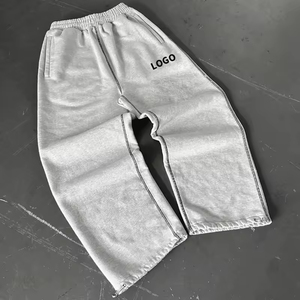 Pantalon de survêtement personnalisé vintage en coton épais French Terry coupe oversize évasée - Product Image 1