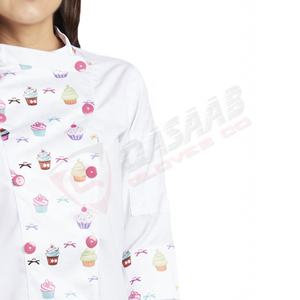 Femmes Cupcake-fantasy Printings Fashion-Cook Chef Restaurant-bar Uniformes de cuisine Manteaux à manches longues Chemise pour femmes - Product Image 3