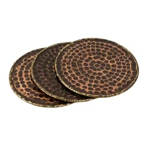 Modern Copper Coaster Set Decorative <b>Table</b> <b>Protector</b> for Cups Mugs Wine Glasses Home Restaurant Hotel Bar Dining - Product Image 5