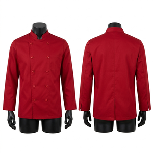 Uniforme de Chef Premium de Polialgodón de 240 GSM, Chaqueta Negra Cruzada con Ribete Rosa, Bordado Personalizado - Product Image 3
