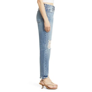 Pantalones Vaqueros de Mezclilla para Mujer, Corte Holgado, Cintura Alta, Pierna Recta, Lavado Snow Wash, Secado Rápido, Ligeros, Buena Calidad, Venta al Por Mayor - Product Image 3